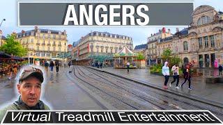 Exploring Rainy Angers, France in a Virtual Walking Tour - City Walks 4k for Treadmill