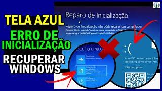 RESOLVER ERRO de INICIALIZAÇÃO do WINDOWS, ERRO de TELA AZUL ou REPARAR ERROS sem FORMATAR