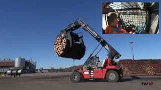 TW RTD3026 with TwinGrapple    truck unloading work cycle 1080p