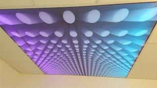 how to 3D Effect stretch #Ceiling Suspended drop roof techo de iluminación LED бесконечности