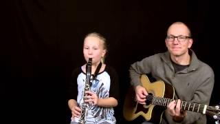 Oh Susannah - child plays clarinet with dad on guitar