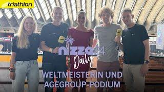 Ironman-Weltmeisterin Laura Philipp und Agegroup-Dritte Catherine Rossmann | Nizza Daily 2024