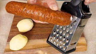 Top Rezept mit Kartoffeln. Einfach Kartoffeln reiben. Leckeres Rezept. Einfaches Abendessen. ASMR