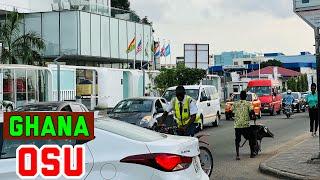 OSU, Cantonments Road 2023, walking Tour, Africa - Ghana|| stroll in 4k.