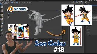 (Day 18) Blender Sculpting: Son Goku (Dragon Ball Daima) - Polishing the lower body