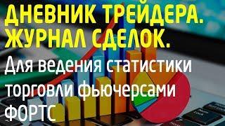 Дневник трейдера. Журнал сделок. Ведение статистики торговли фьючерсами ФОРТС. Трейдинг