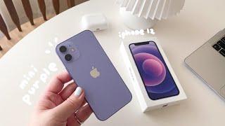 (ENG CC) iPhone 12 mini unboxing | purple | AirPods Pro & accessories | 아이폰12 미니 퍼플