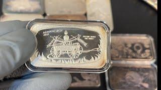 Vintage 1 oz Silver Bars - 10 oz of Madison Mint, Hamilton Mint, Crown Mint, Ceeco Mint & More
