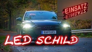 Raptors LED Technik LED Einsatzschild EINSATZ NOTFALL