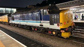 37421 + 37425 Colas rail freight leaving Sheffield railway station