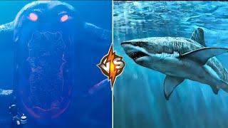 UNIDENTIFIED SEA MONSTER VS MEGALODON,PUMPKIN HEAD,GODZILLA, CHUTHULU,BLOOP,NINGEN #viral #trend