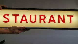 Restaurant Signs, Artisan-crafted Wooden Lightbox with Hand-painted Signs