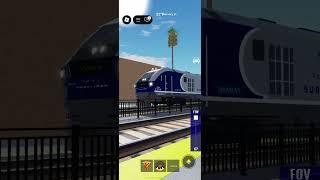 Amtrak Surfliner Train With a NPCU at The Back in Solana Beach, CA