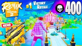 400 Elimination Solo Vs Squads "Zero Build" Gameplay Wins (Fortnite Remix chapter 2 PC)