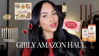 THINGS IVE BOUGHT THIS MONTH |  AMAZON jewelry, hair, skincare, coloring book & Fashion Nova clothes