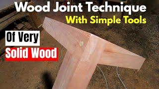 Wooden corner joints with simple tools for make simple table | Woodworking