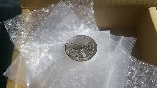 Scottsdale Mint 1oz Silver Round and 5 oz Button