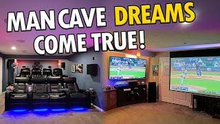 3 Man Caves in 1 Basement! Full Walk-through Tour 