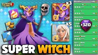 +320 OP FIREBALL Attack  SUPER WITCH FIREBALL HEALER  TH16 Attack Strategy  Clash Of Clans