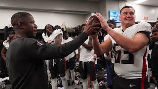 Atlanta Falcons locker room speech after win over the Carolina Panthers to start 3-0 in NFC South