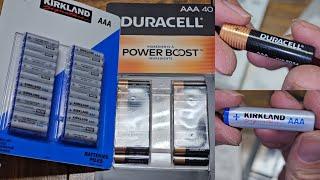 Costco Sale Item Unboxing Duracell Power Boost & Kirkland Signature AAA Batteries Battery Comparison