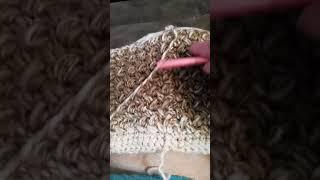 Crochet a mini bean stitch hat brim up no pattern