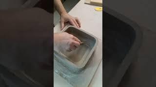 I Make a Square Bonsai Pot with Clay Slabs #shorts