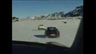 Porsche Cayenne and Porsche 911 Turbo Driving on Icelandic Glacier.