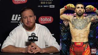 Justin Gaethje reacts to Ilia Topuria move up to lightweight