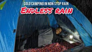 SOLO CAMPING HEAVY RAIN - ENJOY SOUND OF RAIN - RELAXING AND COOKING INSIDE THE TENT - ASMR