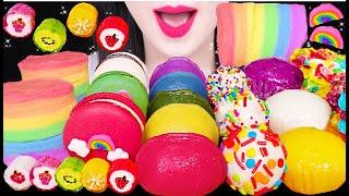 ASMR RAINBOW DESSERTS *BUBBLE CANDY, COTTON CANDY, FRUITY MARSHMALLOW 무지개 버블캔디, 솜사탕 먹방 JANE ASMR 제인