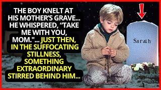 Boy Cries at his Mom's Grave saying "Take me with you"  Then something incredible happened