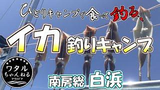 南房総白浜イカ釣りキャンプ【ひとりキャンプで食って釣る】DODライダーズバイクインテント