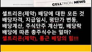 (셀트리온)셀트리온(제약) 24년 배당에 대한 모든 것(배당자격, 지급일시, 평단가 변동, 배당계산, 배당락 등등)