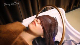 Deeply Soothing ASMR Hair Wash with Mugwort Therapy and Neck, Shoulder, Back Massage with Hot Stone