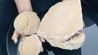 ASMR very soft sand golden texture paste play dusty only dipping crumble in 