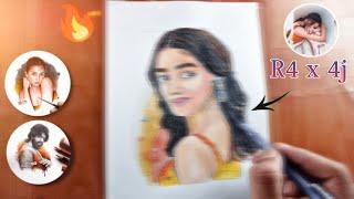 How To Colour Like @r4x4j ll Alia bhatt ll water colour + pencil colour ll #r4x4j