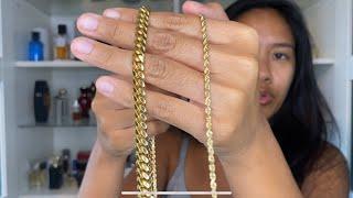 14k Plated Gold vs. 14k Solid Gold Chain Color Difference (Jaxxon vs. Jacoje)