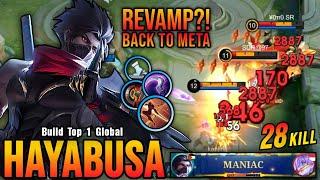 28 Kills + MANIAC!! New Update Hayabusa is BACK TO META!! - Build Top 1 Global Hayabusa ~ MLBB