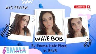 Emma Hair Piece | Wave Bob  | Brown Highlights B4/8 | Remy Human Hair Wig | Wig Review #humanhairwig