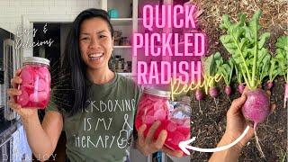 QUICK PICKLED RADISH! 🫙 Try this if you don’t like radishes!  Fresh from our NC garden Zone 7b