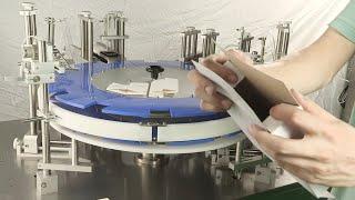 tutorial demo operation of vertical cartoning machine bottles rotary cartoner