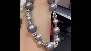 Lucia Jewelry- Grey Pearl necklace with different sizes pearls #jewelry #pearls #necklace #jewellery