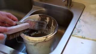 Cleaning a Paint Brush in a Sink (latex paint)