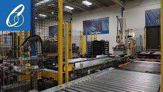 miniPAL® Cobot by Columbia/Okura and an Ai1800 Palletizing Robot