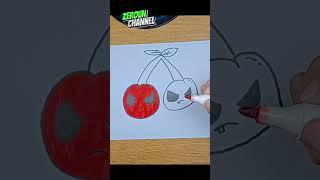 TUTORIAL DRAWING CHERRY BOOM - PLANTS VS ZOMBIE #gamecharacter #short #shortvideo