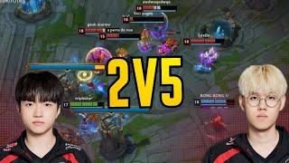 T1 Oner & T1 Keria Save the Game 2v5! - KR Pros in EUW SoloQ Best ofHighlights