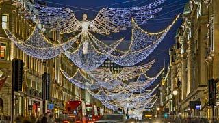 Londra, minunat decorată de Crăciun. 11km pe Oxford St, Regent St, Piccadilly Circus, Covent Garden.