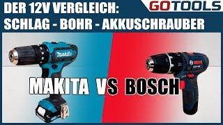 12V Akkuschrauber mit Schlag - Vergleich Bosch GSB12V15 VS. Makita HP331D