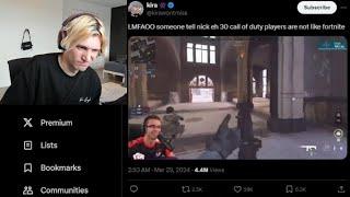 xQc reacts to NickEh30 getting Called "Hard R" in Call of Duty